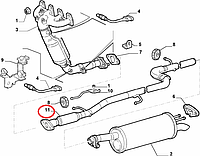 Труба вихлопна з гнучким з'єднанням (середня частина) 1.2i Doblo 2000-2005, Артикул: TF161002, OE: 46835317,