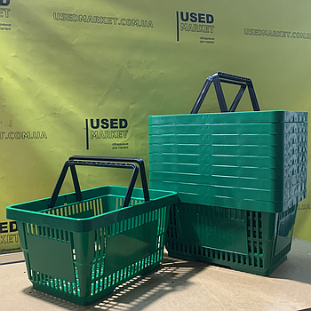 Кошик покупця пластиковий, новий, на 22 літри, колір: зелений. Польща