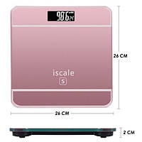 Весы напольные электронные iScale 2017D 180кг (0,1кг), с температурой. TN-262 Цвет: розовый