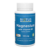 Магний и витамин В6 Magnesium with Vitamin B6 Biotus экстра сильный 100 капсул BX, код: 7289491