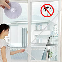 Москитная сетка на окно 130х150см + клейкая лента / Антимоскитная сетка от комаров/ Оконная сетка от насекомых