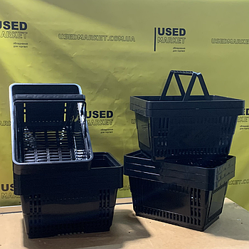 Кошик покупця пластиковий, новий, на 22 літри, колір: чорний. Польща