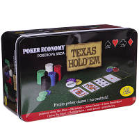 Настольная игра Johnshen Sports Покерный набор на 200 фишек с номиналом + сукно жестяная коробка IG-1104215 i