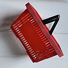 Кошик покупця пластиковий, вживаний, на 22 літри, колір: червоний. Польща, фото 2