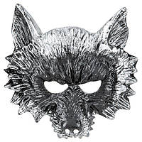 Маска Halloween Creepy Town Wolf Mask Silver Black