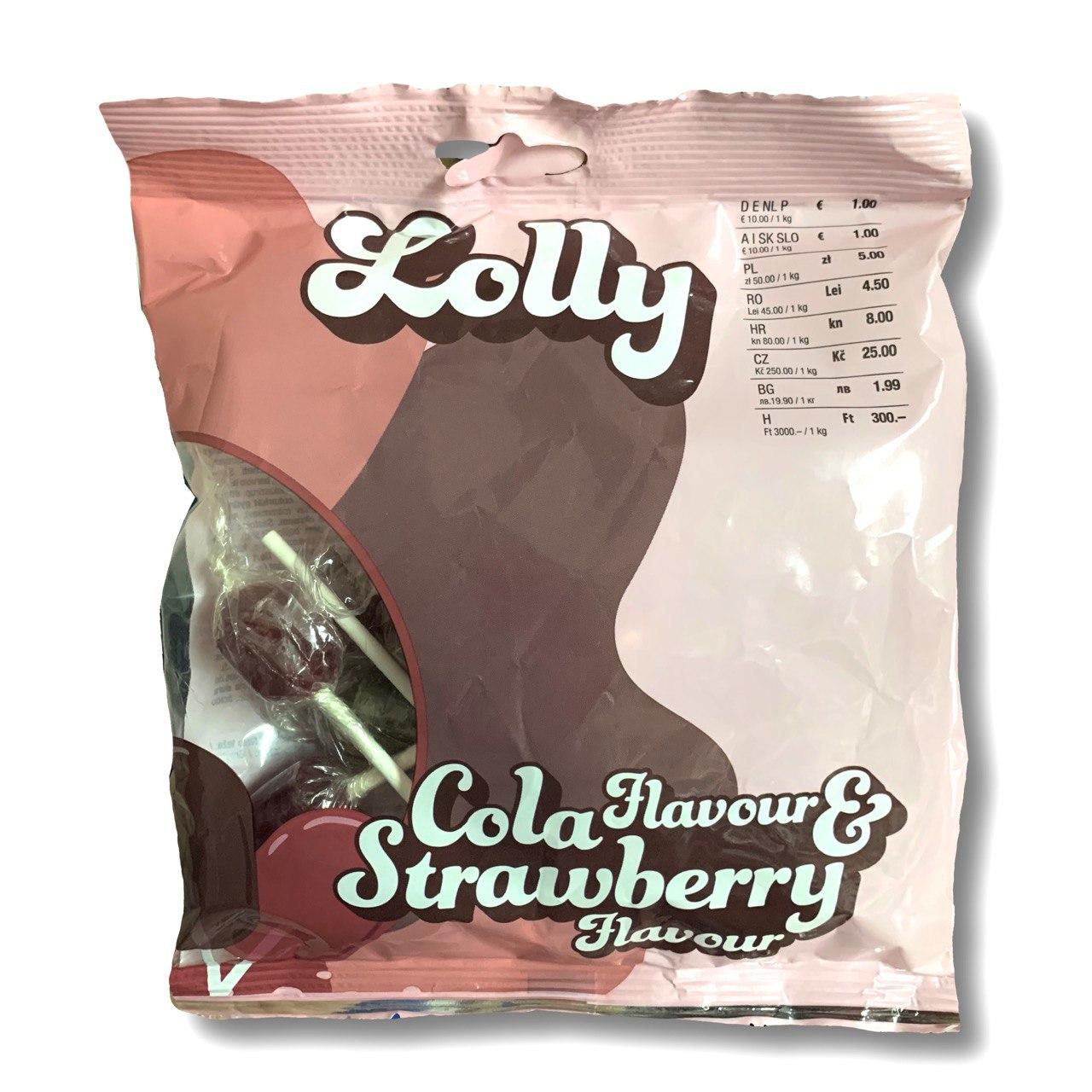 Льодяники на паличці Lolly Cola Strawberry Flavor 100g