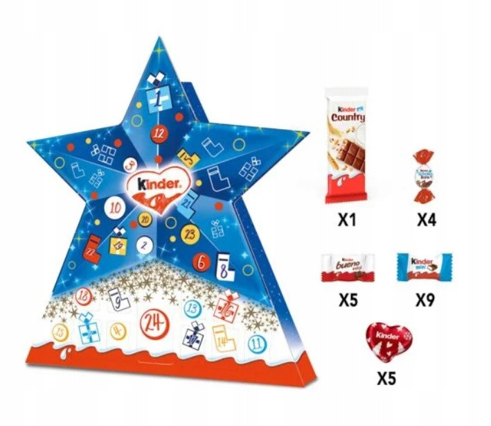 Адвент Kinder Star Advent Calendar 149g - фото 1 - id-p2210738018