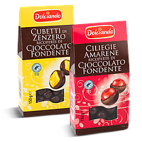 Конфеты Dolciando Ciliegie Amarene Cioccolato Fondente 150g