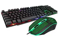 Комплект для компьютера проводная игровая клавиатура с подсветкой клавиш rgb и оптическая мышка iMICE KM-680