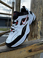 Кроссовки мужские Nike M2K Monarch с флисом (white & red) ЗИМНИЕ PRO_1100