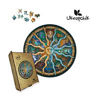 Пазл Ukropchik деревянный Таинственный Зодиак size - L в коробке с набором-рамкой Mysterious Zodiac A3 i