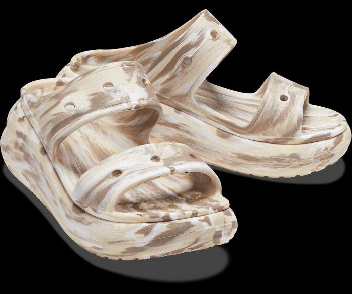 Crocs Classic Crush Sandal босоніжки жіночі на платформі крокс, мармурові W10/41-42р.