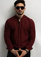 Лляна сорочка чоловіча кольору бордо S M L XL XXL 44-91-705 XL, 43, 50