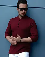 Модная рубашка бордового цвета с дизайнерской застежкой XL 44-109-704 MU77