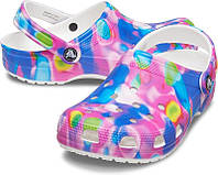 Crocs classic tie dye clogs сабо женские крокс, оригинал.