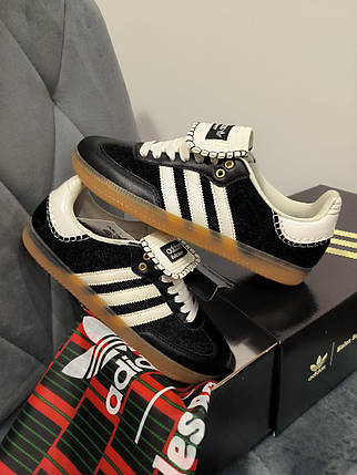 Жіночі Кросівки Adidas Samba x Wales Bonner Black Cream / Адідас Самба Уельс Боннер Чорні з Кремовим, фото 1