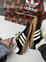 Жіночі Кросівки Adidas Samba x Wales Bonner Black Cream / Адідас Самба Уельс Боннер Чорні з Кремовим, фото 5