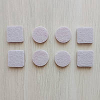 Накладки для захисту підлоги та меблів від подряпин Beige Круг + Квадрат, 20 мм (Mix 8 шт.)
