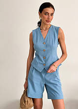 Жилетка жіноча Блакитна ART KNIT