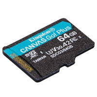 Карта памяти Kingston 64GB microSD class 10 UHS-I U3 A2 Canvas Go Plus (SDCG3/64GBSP) g