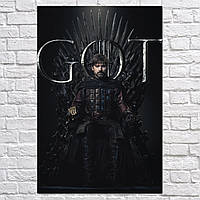 Плакат "Джейме Ланнистер на Железном Троне, GoT, Game of Thrones", 106×71см