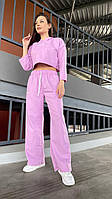 Летний спортивный костюм женский Calvin Klein цвет лиловый стильный красивый повседневный костюм на девушку