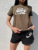 Футболка женская цвета хаки модные молодежные повседневные спортивные футболки для прогулок на девушку