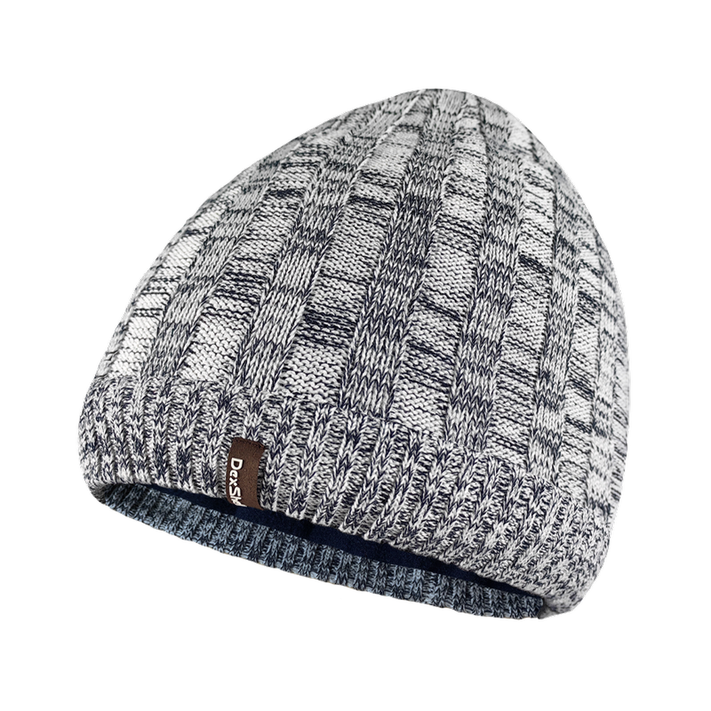 Водонепроникна шапка Dexshell Heathered Rib Knit Beanie, onesize (56-58 см), біло-сіра, фото 1