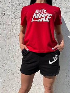 Жіноча футболка Nike червоного кольору стильна молодіжна на дівчинку футболка літня комфортна повсякденна