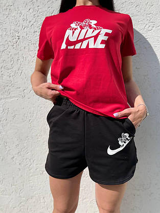 Жіноча футболка Nike червоного кольору стильна молодіжна на дівчинку футболка літня комфортна повсякденна, фото 6