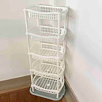 Пластикова полиця для зберігання овочів 5 ярусів "Вольна" Біла