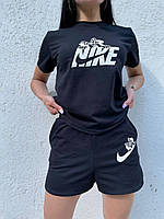 Чёрная женская футболка Nike стильная молодежная повседневная футболки на девушку летние модные комфортные