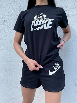 Чорна жіноча футболка Nike стильна молодіжна повсякденна футболка на дівчині літні модні комфортні, фото 4