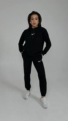Жіночий спортивний костюм Nike чорний модний костюм спортивні для прогулянок весняно-осінній молодіжний стиль, фото 4