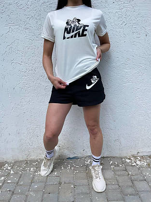 Футболка жіноча літня з написом Nike модна повсякденна футболка на дівчину світлого кольору легка зручна, фото 4