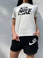 Футболка женская летняя с надписью Nike модная повседневная футболка на девушку светлого цвета легкая удобная