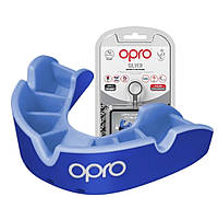 Капа боксерская одночелюстная взрослая спортивная OPRO Silver для зубов бокса контактных видов спорта