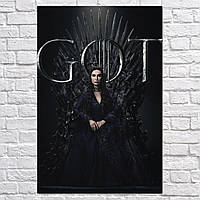 Плакат "Мелисандра на Железном Троне, GoT, Game of Thrones", 60×40см