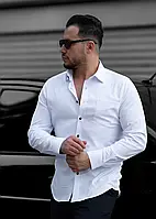 Модная белая рубашка мужская с карманом M L XL XXL 3XL 01-71-502 MI-33
