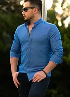 Модная мужская рубашка джинсового цвета M L XL XXL 28-91-502 MI-33 L, 41, 48