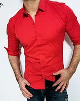 Облегающая эластичная рубашка красного цвета L XL XXL 50-07-415 MI-33
