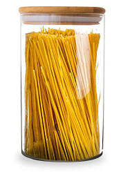 Банка для сипких S@T 950 мл скло+бамбук (7029-01)