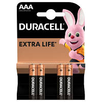 Батарейка Duracell AAA лужні 4 шт. в упаковці (5000394052543 / 81545421) g