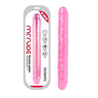 Фалоімітатор подвійний Mr. Rude Crystal Jellies Realistic Double-Ended Dildo Pink 12.0