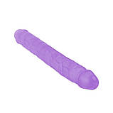 Фалоімітатор подвійний Mr. Rude Crystal Jellies Realistic Double-Ended Dildo Purple 12.0, фото 3