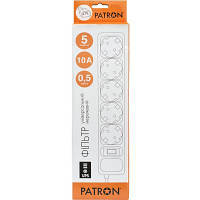 Сетевой фильтр питания Patron 0.5 m3*1mm2 (SP-1052U) 5 розеток BLACK (EXT-PN-SP-1052U) g