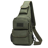 Тактическая сумка через плечо военная нагрудная сумка ВСУ однолямочная сумка универсальная QK-834 армейская