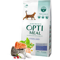 Сухой корм для кошек Optimeal для стерилизованных/кастрированных с лососем 1.5 кг (4820215368162) o