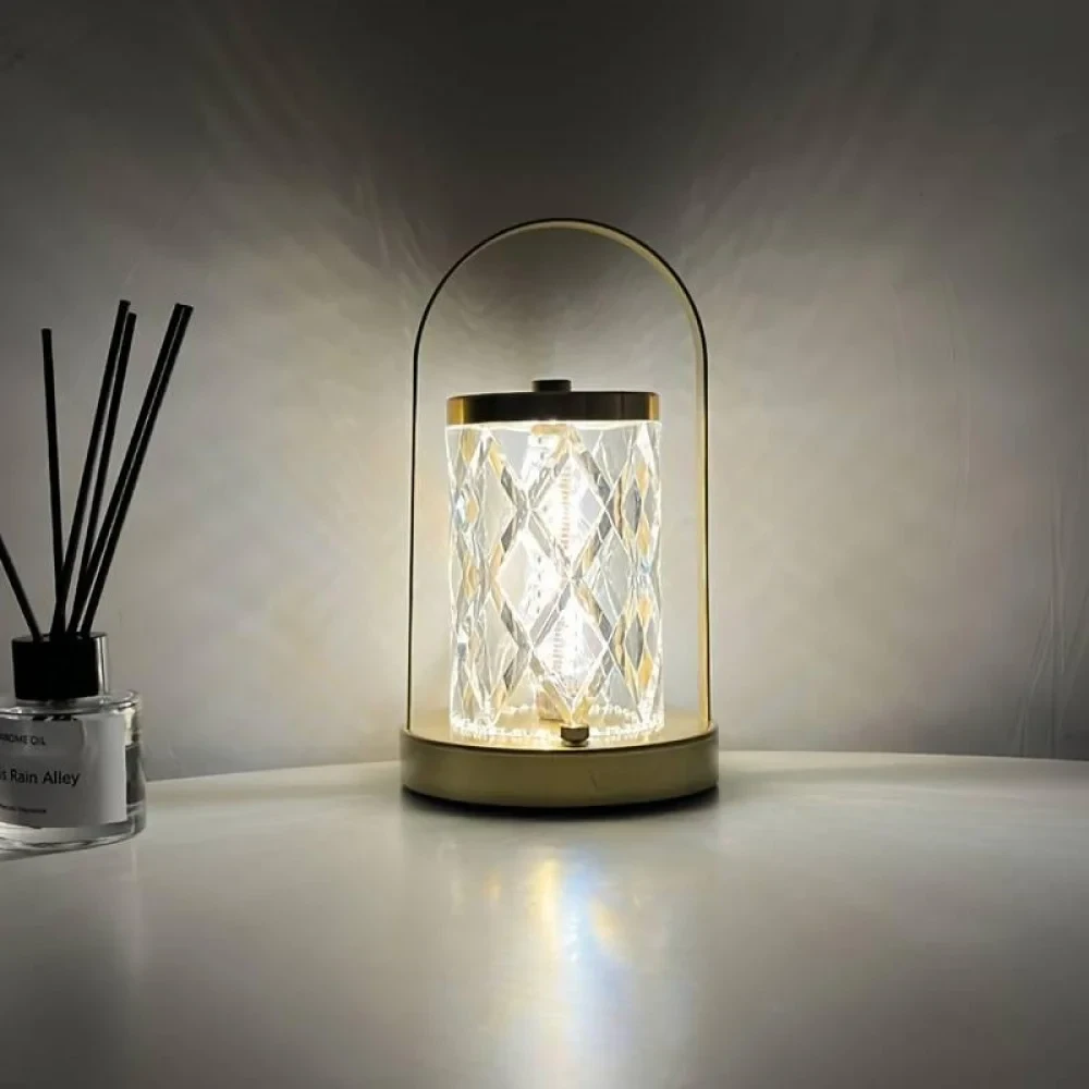 Портативна металева настільна LED-лампа D15 Акумуляторна лампа із сенсорним керуванням, фото 1