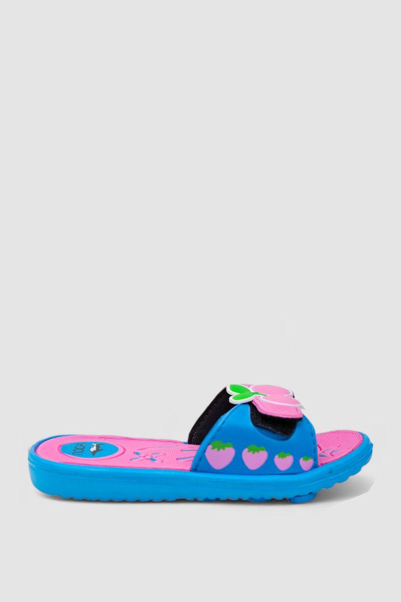 Шльопанці дитячі для дівчаток, колір блакитно-рожевий, 243R6009b-17A, фото 1